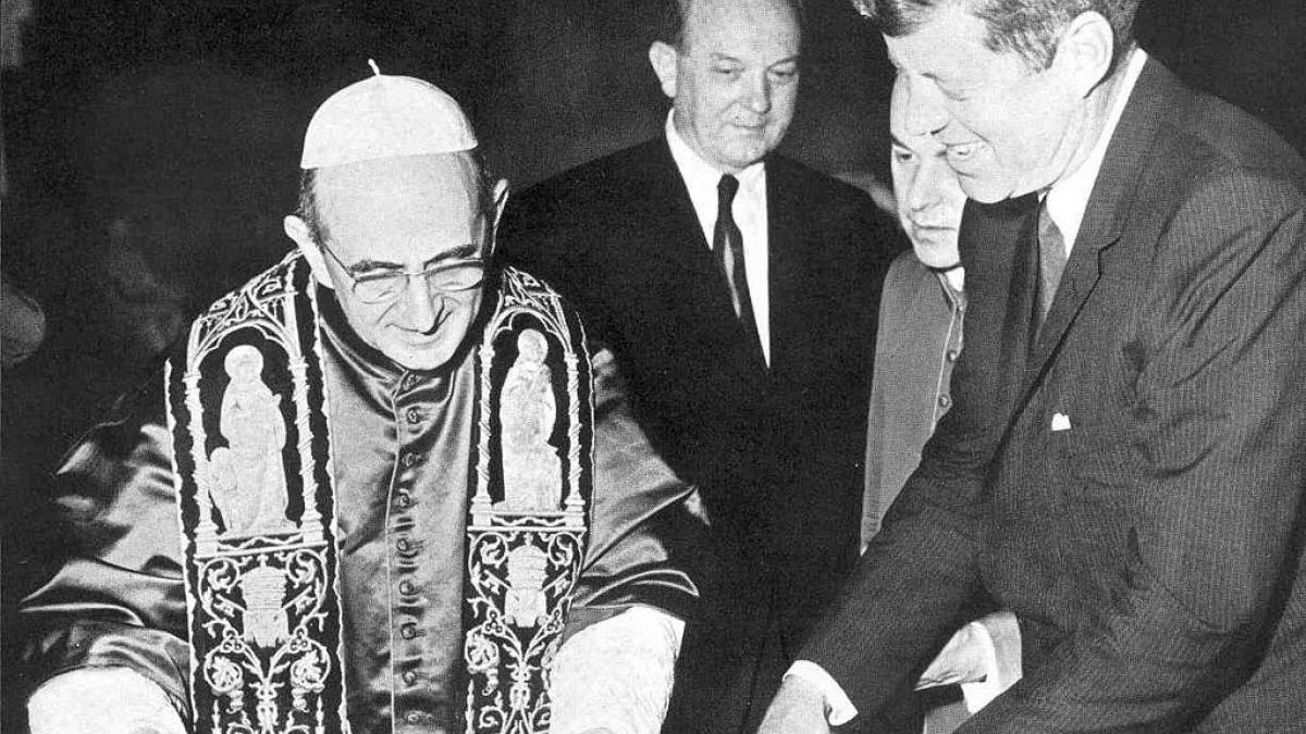 El papa Pablo VI con JFK, el primer católico en llegar a la presidencia de Estados Unidos. 