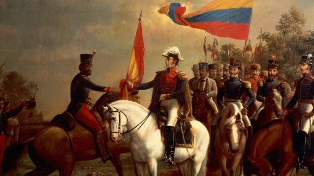 Detalle de la obra de Arturo Michelena sobre la histórica Batalla de Carabobo