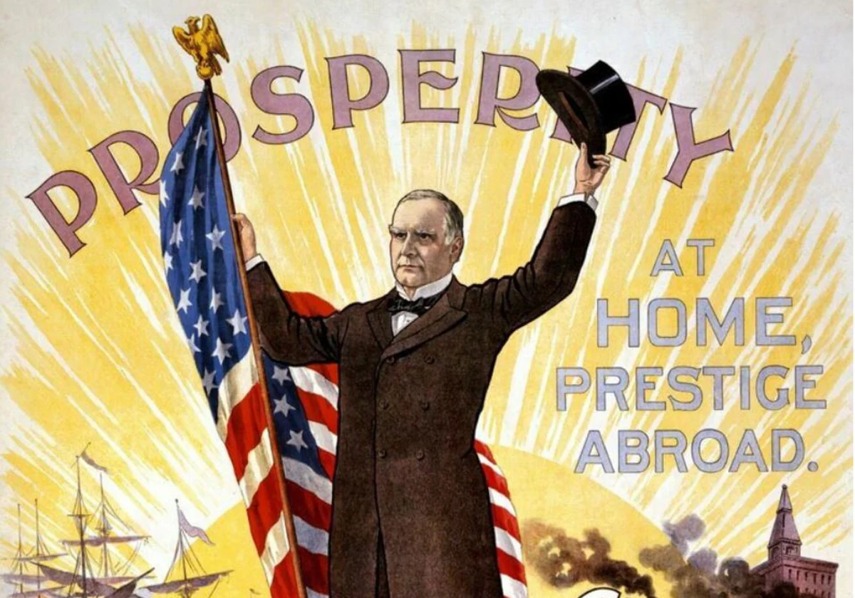 Póster de la campaña de William McKinley para la presidencia de Estados Unidos, en 1890