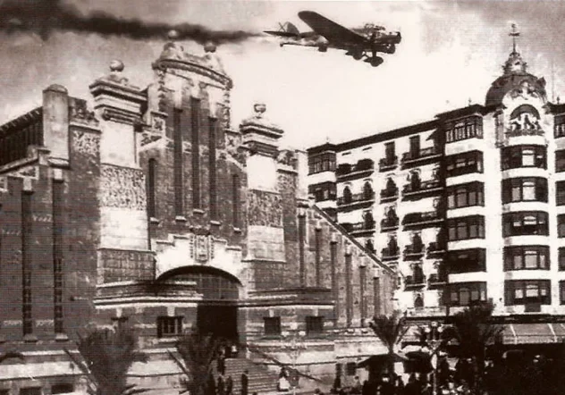 Imagen del Mercado de Alicante durante la Guerra Civil